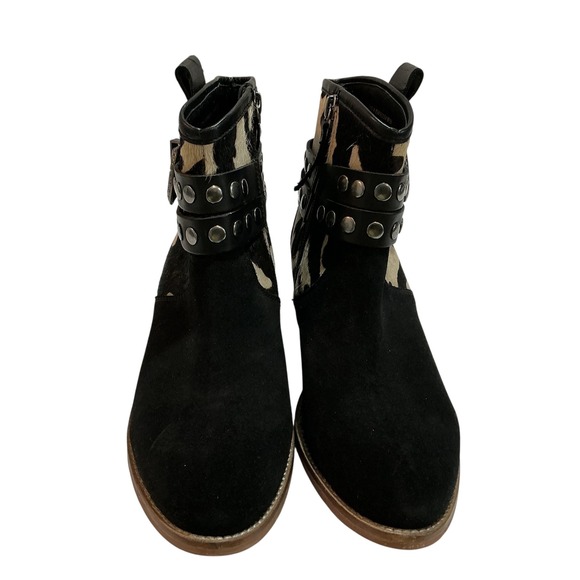 Shyanne Women's 6.5 Bess Cow Print Western Ankle Boots Suede Cowgirl‎ Rodeo - Picture 5 of 11